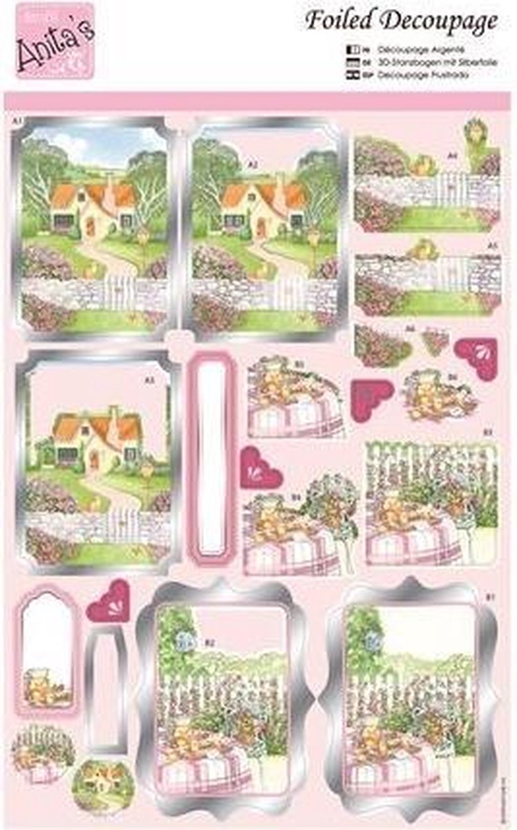 Foiled Decoupage - Lente Huisje